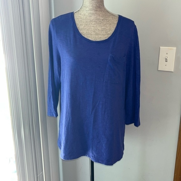 Chico's Ultimate Tee Purple Long Sleeve Scoop Neck Cotton Top Women's Size Large - Picture 1 of 5